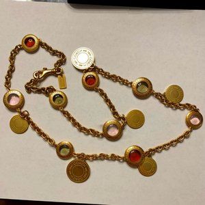 Coach Vintage Coin Brass Necklace RARE